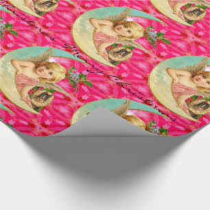 Romantischer Vintage-Engel 2 mit Katze viktorianis Geschenkpapier