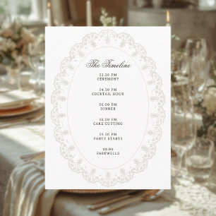 Romantischer Vintage-Oval-Spitzenrahmen Hochzeit  Begleitkarte