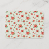 Romantischer Vintage-Rosen-Garten  Platzkarte (Rückseite)