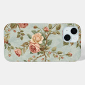 Romantischer Vintage-Rosengarten Case-Mate iPhone Hülle (Rückseite (Horizontal))