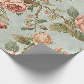 Romantischer Vintage-Rosengarten Geschenkpapier (Ecke)