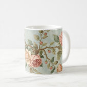 Romantischer Vintage-Rosengarten Kaffeetasse (VorderseiteRechts)
