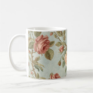 Romantischer Vintage-Rosengarten Kaffeetasse