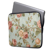 Romantischer Vintage-Rosengarten Laptopschutzhülle (Vorderseite Links)