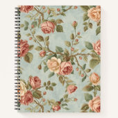 Romantischer Vintage-Rosengarten Notizblock (Vorderseite)