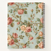 Romantischer Vintage-Rosengarten Notizblock (Rückseite)