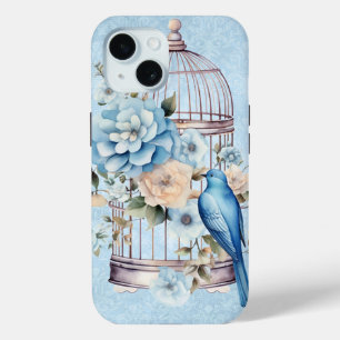Romantischer Vintage-Wasserfarben-Blumen-Vogelkäfi Case-Mate iPhone Hülle