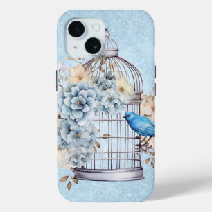 Romantischer Vintage-Wasserfarben-Blumen-Vogelkäfi Case-Mate iPhone Hülle