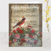 Romantischer Vintager Collagenmuttertag Karte (Gelbe Blume)