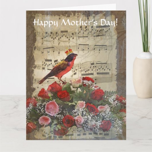 Romantischer Vintager Collagenmuttertag Karte (Vorderseite)