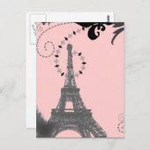 Romantischer Vintager Eiffelturm Paris Wedding Postkarte (Vorne/Hinten)