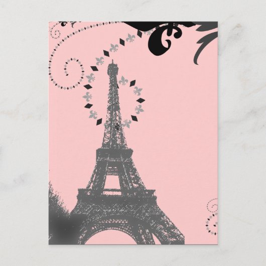 Romantischer Vintager Eiffelturm Paris Wedding Postkarte (Vorderseite)