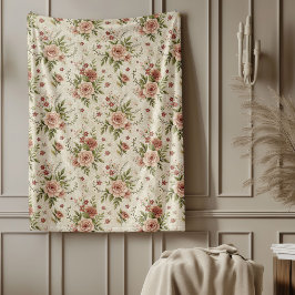 Romantischer Vintager floraler Gemütlicher Shabby  Fleecedecke