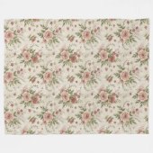 Romantischer Vintager floraler Gemütlicher Shabby Fleecedecke (Vorderseite (Horizontal))