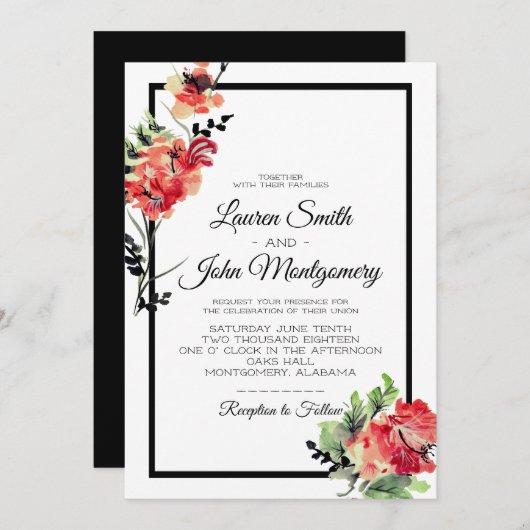 Romantischer Vintager Garten | Hochzeit Einladung (Vorne/Hinten)