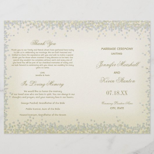 Romantischer Vintager Glitzer Confetti (Vorderseite)