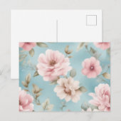 Romantischer Vintager Hintergrund in hellblau Postkarte (Vorne/Hinten)