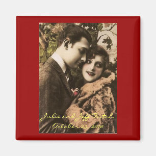 Romantischer Vintager Paar-Fotomagnet Magnet