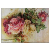 Romantischer Vintager Rosen-Blumenstrauß Schneidebrett (Vorderseite)