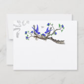 Romantischer Vintager Royal Blue Wedding RSVP (Rückseite)