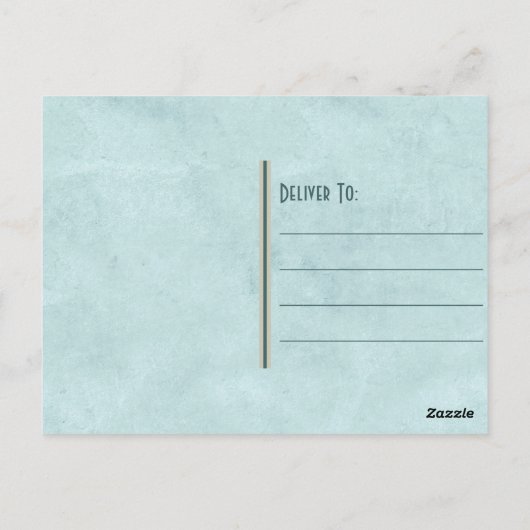 Romantischer Vintager Stil Blue Seashell Postkarte (Rückseite)