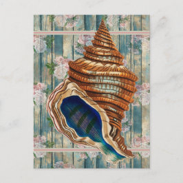 Romantischer Vintager Stil Blue Seashell Postkarte
