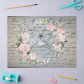 Romantischer Vogel auf dem Zweig Seidenpapier (Basteln)