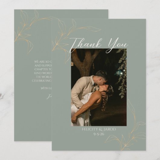 Romantischer Wald Danke Karte (Vorne/Hinten)