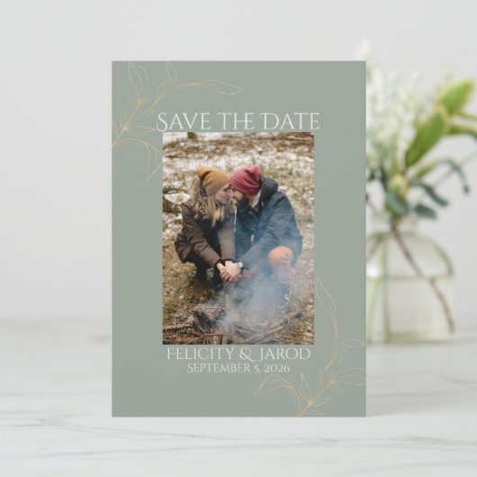 Romantischer Wald Save the Date (Stehend Vorderseite)