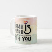Romantischer Wasserfarbe-Heimat-Herz-Zitat-Kaffeeb Kaffeetasse (Vorderseite Links)
