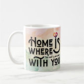 Romantischer Wasserfarbe-Heimat-Herz-Zitat-Kaffeeb Kaffeetasse (Links)
