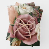 Romantischer Wasserfarben-Brautstrauß Geschenkpapier Set (Beispiel)