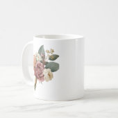 Romantischer Wasserfarben-Brautstrauß Kaffeetasse (Vorderseite Links)