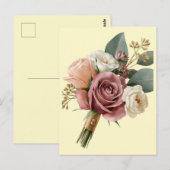 Romantischer Wasserfarben-Brautstrauß Postkarte (Vorne/Hinten)