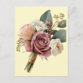 Romantischer Wasserfarben-Brautstrauß Postkarte (Vorderseite)