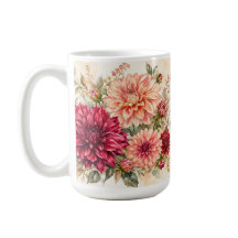 Romantischer Wasserfarben-Dahliengarten