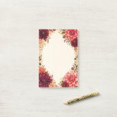 Romantischer Wasserfarben-Dahliengarten Post-it Klebezettel (Auf Schreibtisch)