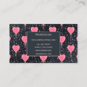 Romantischer Wasserfarben Rosa Herzmuscheln Confet Visitenkarte (Rückseite)