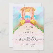Romantischer Wasserfarbenbogen Save the Date