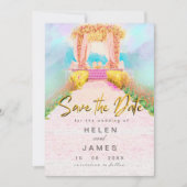 Romantischer Wasserfarbenbogen Save the Date (Vorderseite)