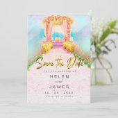 Romantischer Wasserfarbenbogen Save the Date (Stehend Vorderseite)