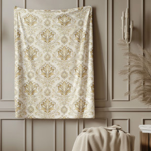Romantischer Wasserfarbendamask warmer eleganter R Fleecedecke