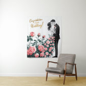 Romantischer Wedding Kiss mit Blumenkleid #2 Wandteppich (Beispiel)