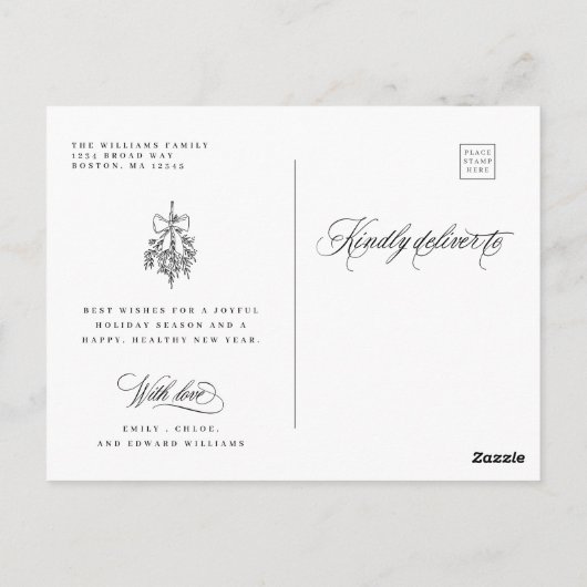 Romantischer Weihnachtsskrieg Postkarte (Rückseite)