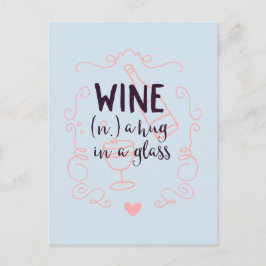 Romantischer Wein ist ein Schluck in einem Glas Postkarte