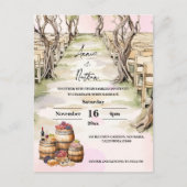 Romantischer Weinberg Einladung Postkarte (Vorderseite)