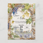 Romantischer Weinberg Einladung Postkarte (Vorderseite)