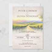 Romantischer Weinberg Rustikale Hochzeit Einladung (Vorderseite)