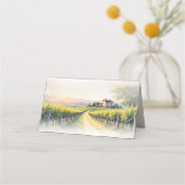 Romantischer Weinberg Rustikale Hochzeit Platzkarte (Rückseite)