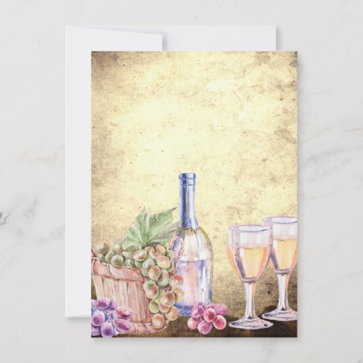 Romantischer Weinkeller Weinkultur und Erde Save The Date (Rückseite)